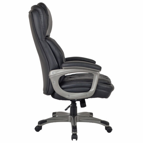 Кресло BRABIX PREMIUM "Regal EX-557", НАГРУЗКА до 150 кг, пружинный блок, экокожа, черный, 532945