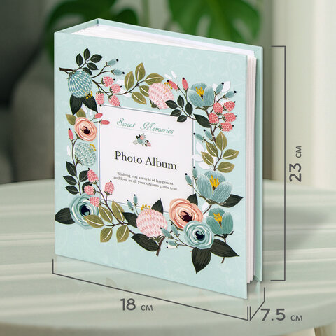 Фотоальбом BRAUBERG "Цветочный узор" на 304 фото 10х15 м, твердая обложка, термосклейка, 391162