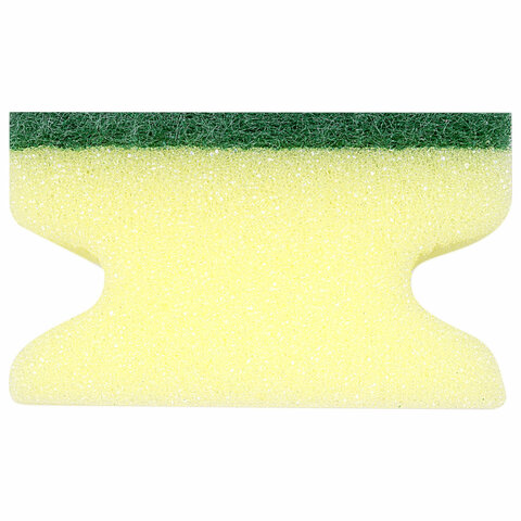 Губки для посуды 9,6х6,4х4 см, КОМПЛЕКТ 2 шт., MAXI, поролон с абразивным слоем, профильные, LAIMA К0015, 601557