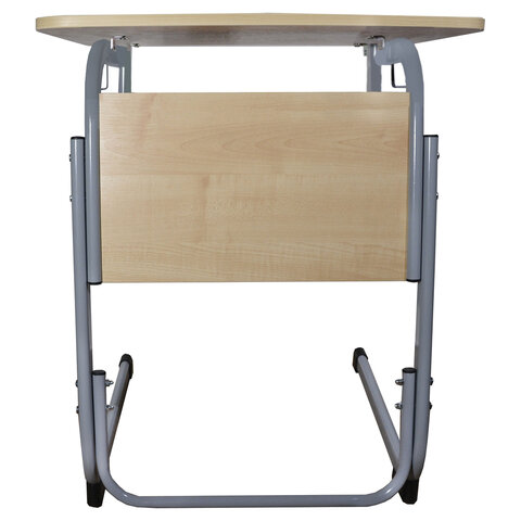 Стол-парта 1-местный регулируемый "Атлант", 600х500х520-640 мм, рост 2-4, серый каркас, ЛДСП клён