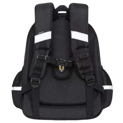 Ранец GRIZZLY анатомическая спинка, c брелоком, для девочек, "NIGHT CAT", 36х28х20 см, RAz-286-1/1