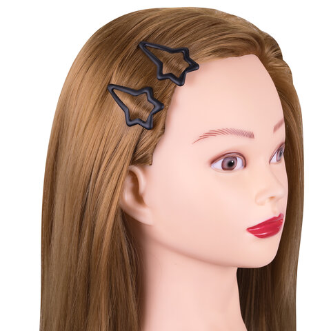 Заколки для волос НАБОР 2 шт., 5,5 см, клик-клак, soft touch, чёрный, MONTE VITA (МОНТЕ ВИТА), 457081