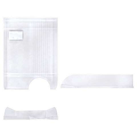 Лоток горизонтальный для бумаг BRAUBERG "Standard", 350х253х65 мм, прозрачный, 238349