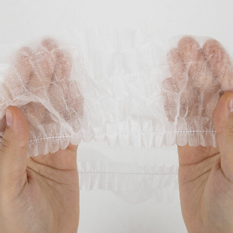 Шапочка-берет Шарлотта "Плиссе" белая, КОМПЛЕКТ 125 шт., спанбонд 15 г/м2, ГЕКСА