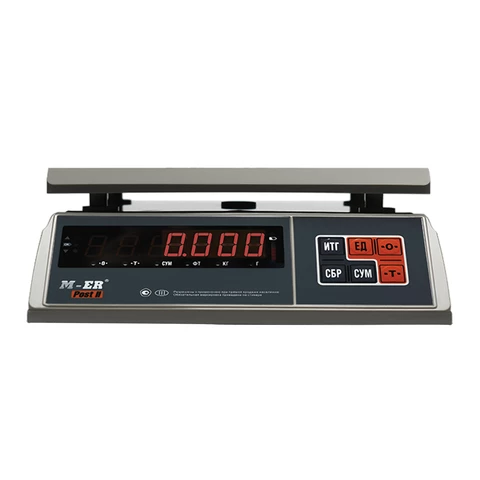 Весы фасовочные MERTECH M-ER 326AFU-3.01, LCD (0,01-3 кг), дискретность 1 г, платформа 255x205 мм, 3058