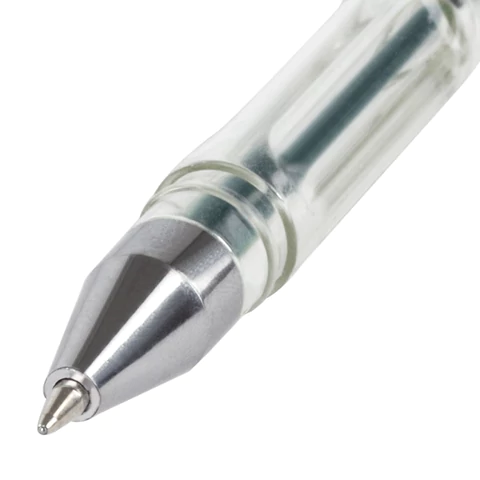 Ручка гелевая STAFF "Basic" GP-789, ЗЕЛЕНАЯ, корпус прозрачный, хромированные детали, узел 0,5 мм, линия письма 0,35 мм, 142791