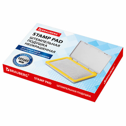 Штемпельная подушка BRAUBERG, 120х90 мм (рабочая поверхность 105х65 мм), неокрашенная, 236870