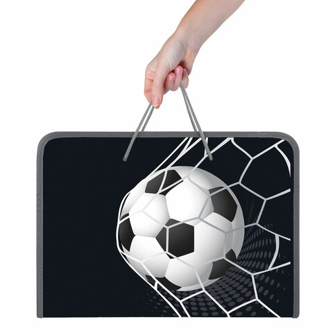 Папка для труда на молнии с ручками ПИФАГОР А4, 1 отделение, пластик, органайзер, "Ball kick", 272229