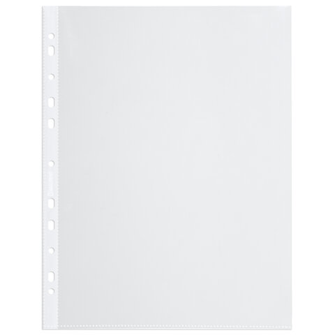 Папки-файлы перфорированные А4 BRAUBERG "EXTRA 1000", КОМПЛЕКТ 50 шт., гладкие, ПЛОТНЫЕ, 100 мкм, 229672