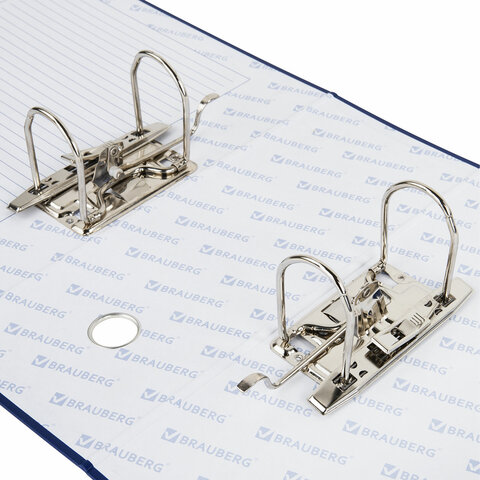 Папка-регистратор BRAUBERG с двумя арочными механизмами (до 800 листов), покрытие ПВХ, 125 мм, синяя, 226054