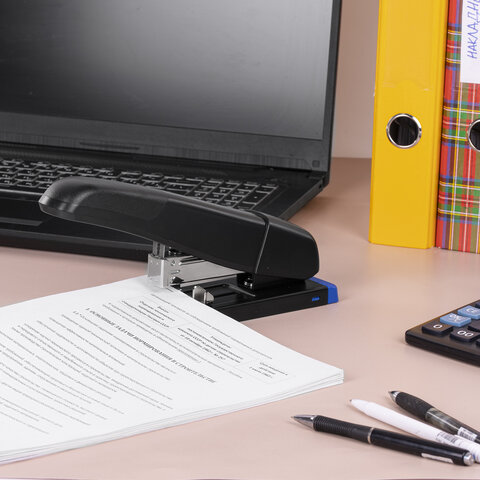 Степлер МОЩНЫЙ до 100 листов BRAUBERG "Heavy Duty Extra", скобы № 24/6-23/13, 270552