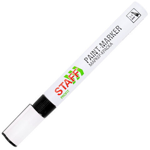 Маркер-краска лаковый (paint marker) 2-4 мм, ЧЕРНЫЙ, НИТРО-ОСНОВА, STAFF PROFIT, для любых поверхностей, 152578