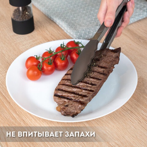 Набор силиконовых кухонных принадлежностей с деревянными ручками 12 в 1, серо-коричневый, DASWERK (ДАСВЕРК), 608195