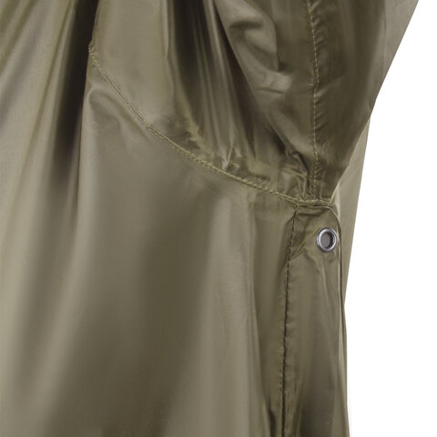 Дождевик-плащ цвета хаки на молнии многоразовый с ПВХ-покрытием, размер 60-62 (XXXL), рост 170-176, ГРАНДМАСТЕР, 610849
