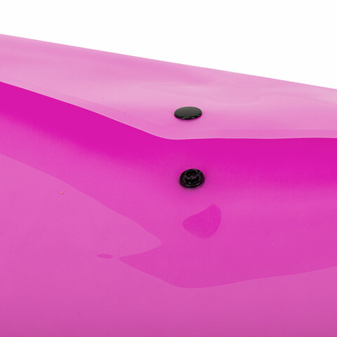 Папка-конверт с кнопкой ERICH KRAUSE "Glossy Neon", А4, до 120 листов, прозрачная, ассорти, 0,18 мм, 50300