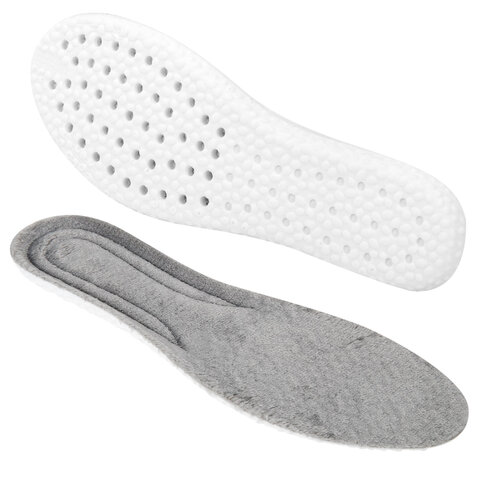 Стельки для обуви ЗИМНИЕ УТЕПЛЕННЫЕ, материал PU PRO, размер RU 34-39 / EU 35-40, с линиями выреза, SHEGRA (ШЕГРА), 700759