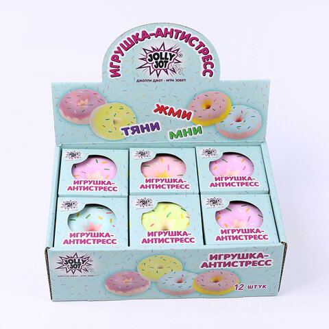Игрушка-антистресс "ПОНЧИК", 8 см, ассорти, 4 цвета, дисплей, JOLLY JOT (ДЖОЛЛИ ДЖОТ), 665795
