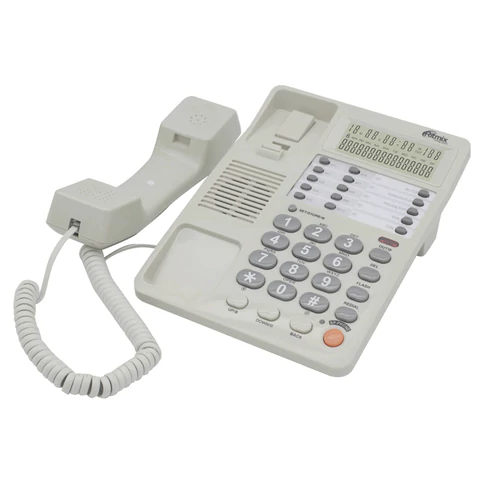 Телефон RITMIX RT-495 white, АОН, спикерфон, память 60 номеров, тональный / импульсный режим, белый, 80002153