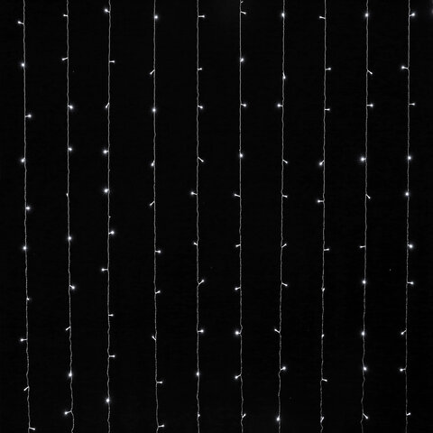 Электрогирлянда-занавес комнатная "Штора" 3х3 м, 196 LED, холодный белый свет, 220 V, ЗОЛОТАЯ СКАЗКА, 591353
