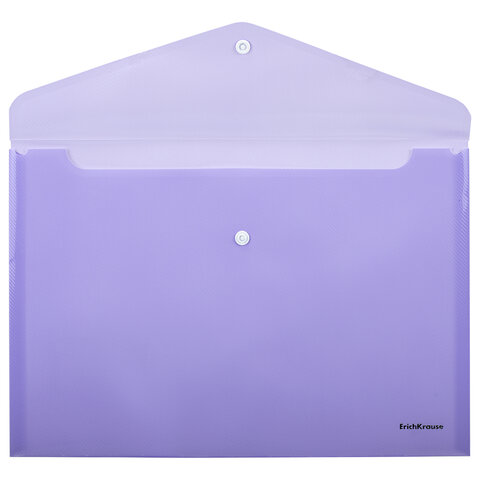 Папка-конверт с кнопкой ERICH KRAUSE "Diagonal Pastel", А4, до 120 л., непрозрачная, ассорти, 0,18 мм, 50322