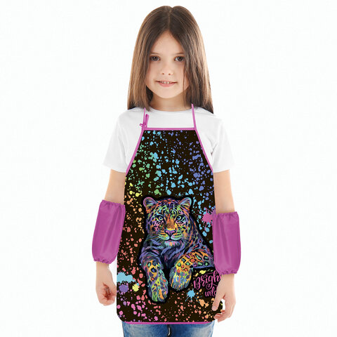 Фартук с нарукавниками для уроков труда ЮНЛАНДИЯ, регулировка по росту, 46х54 см, "Bright wildlife", 273764