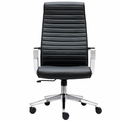 Кресло BRABIX PREMIUM "Solo EX-730", алюминий, хром, экокожа, черное, 532936