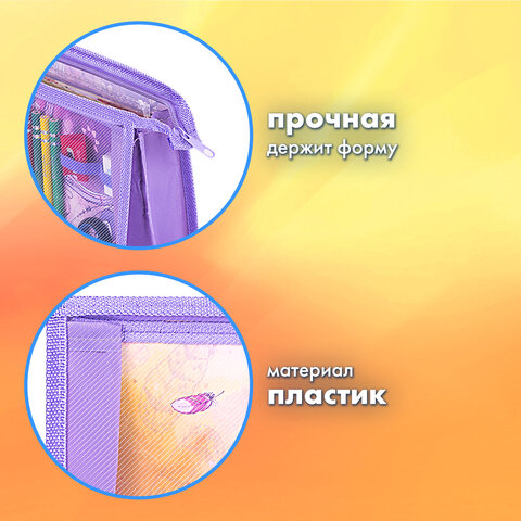 Папка для труда на молнии BRAUBERG А4, 2 отделения, органайзер, "Dreamcatcher", 270978