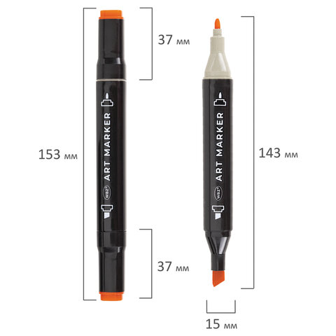 Маркеры для скетчинга двусторонние, НАБОР 80 шт, текстильный чехол, WBZ (ВБЗ), 152575