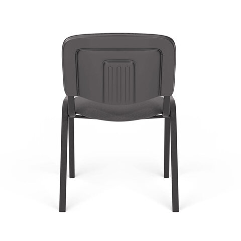Стул для персонала и посетителей "ИЗО", черный каркас, серая ткань, В-3/С-71 меланж