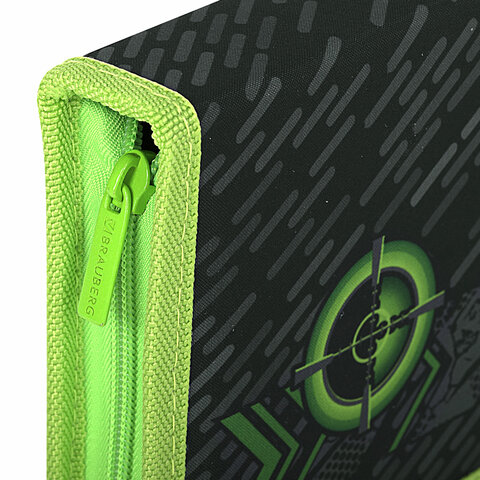 Пенал BRAUBERG, 1 отделение, 2 откидные планки, полиэстер, 21х14 см, "Gunsight", 271517