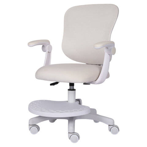 Кресло детское с подставкой для ног BRABIX "Sky MG-206", велюр, бежевое, 533156