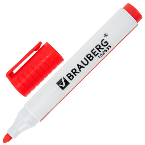 Маркеры стираемые для белой доски, НАБОР 4 ЦВЕТА, BRAUBERG "ULTRA WHITEBOARD MARKER", 3 мм, 152635