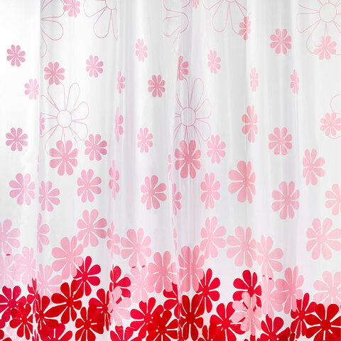 Шторка для ванной PEVA, 180х180 см, кольца в комплекте, 3 дизайна ассорти, ЦВЕТЫ, WBZ (ВБЗ), 700071