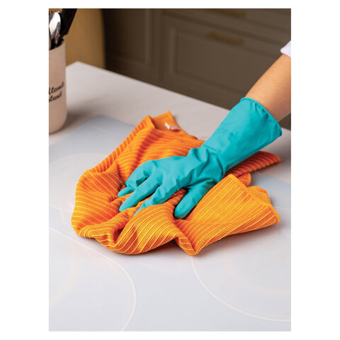 Тряпка для мытья пола, 50х60 см, плотная микрофибра, желтая, 380 г/м2, PACLAN "Practi Microfiber", 411020