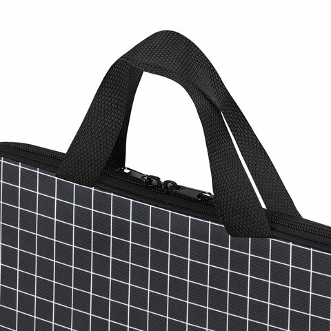 Папка на молнии с ручками BRAUBERG А4, 1 отделение, полиэстер, 20 мм, "Checkered", 272173