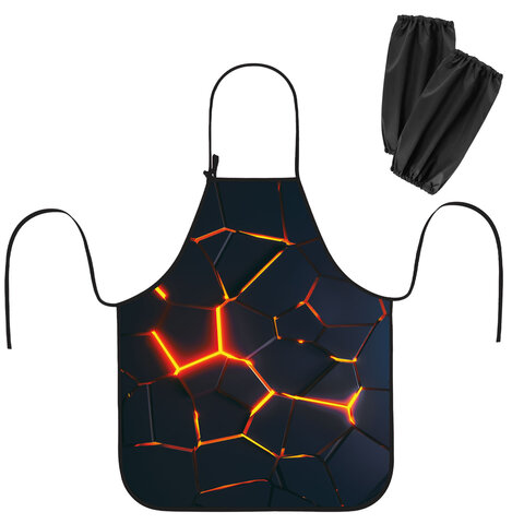 Фартук с нарукавниками для уроков труда ЮНЛАНДИЯ, регулировка по росту, 46х54 см, "Volcano split", 273632