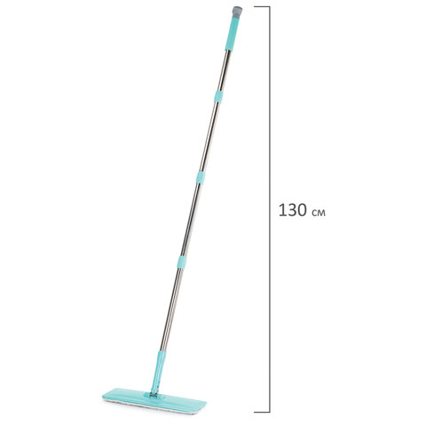 Швабра с отжимом и ведром 9л/7л двухкамерное, 3 насадки из микрофибры, рукоятка 130см, бирюзовый, Compact Mop, LAIMA, 607389