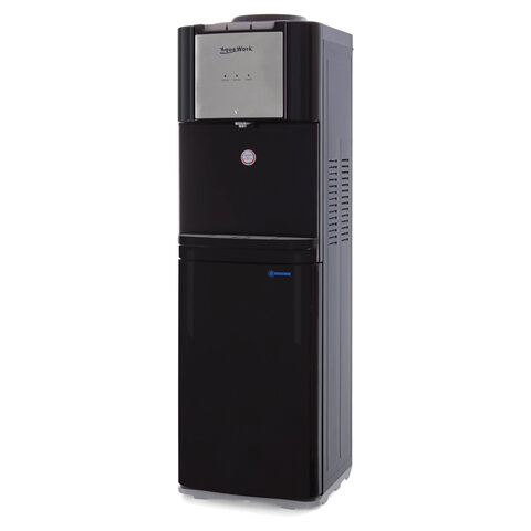 Кулер для воды AQUA WORK QRB-84В, напольный, НАГРЕВ/ОХЛАЖДЕНИЕ КОМПРЕССОР, холодильник, черный, 33353