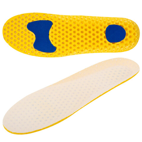 Стельки для обуви АНАТОМИЧЕСКИЕ СУПЕРДЫШАЩИЕ, материал EVA, размер RU 34-40 / EU 35-41, с линиями выреза, SHEGRA (ШЕГРА), 700750