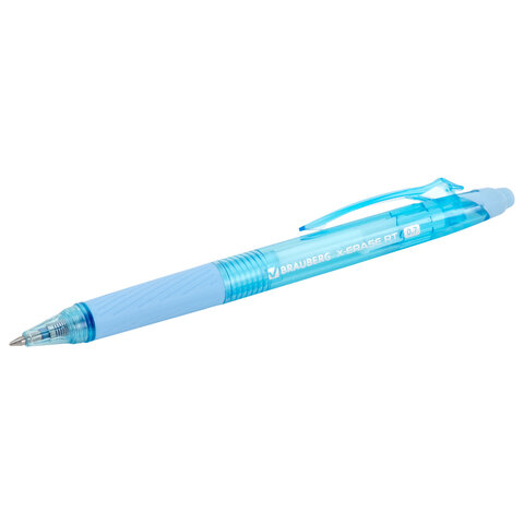 Ручки гелевые стираемые автоматические BRAUBERG "X-ERASE RT PASTEL COLOR", СИНИЕ, НАБОР 4 ШТ., пишущий узел 0,7 мм, линия 0,5 мм, 144426
