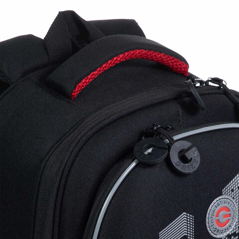 Ранец GRIZZLY анатомическая спинка, c бейджем, для мальчиков, "NIGHT RACE", 36х28х20 см, RAz-287-8/1