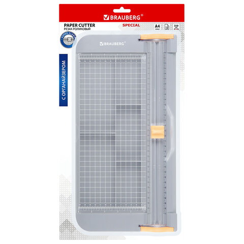 Резак роликовый с органайзером BRAUBERG SPECIAL, до 12 л., длина реза 310 мм, А4, 532329