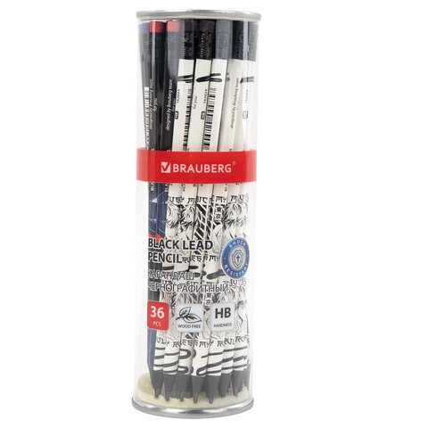 Карандаш чернографитный с принтом BRAUBERG "MANGA", 1 шт., HB, с ластиком, корпус ассорти, 182024