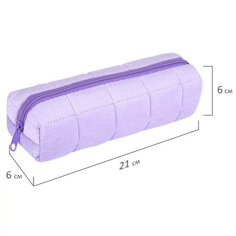 Пенал BRAUBERG, мех, 21х6х6 см, фиолетовый