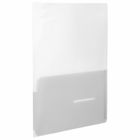 Папка-уголок 2 кармана, А4, BRAUBERG "SPECIAL", прозрачная, 0,18 мм, 273059