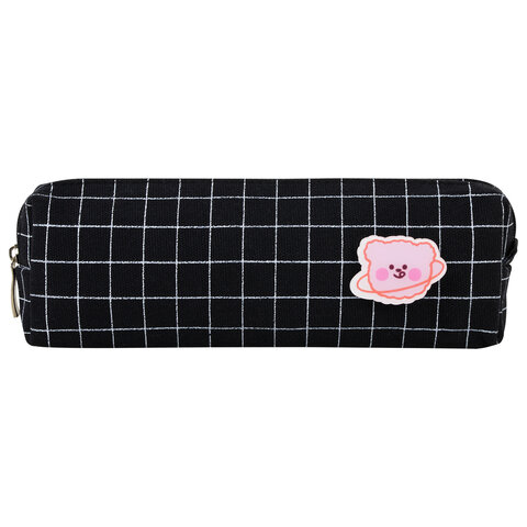 Пенал BRAUBERG, 1 отделение, полиэстер, "Cute bear", черный, 19х4х6 см, 272303