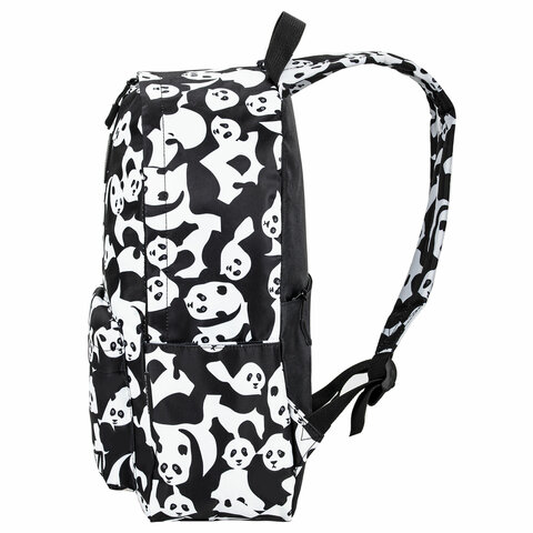 Рюкзак BRAUBERG POSITIVE универсальный, карман-антивор, "Pandas", 42х28х14 см, 270781