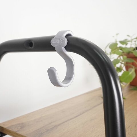 Стеллаж на металлокаркасе "Скандинавия-24", 650х385х1470 мм, 4 полки ЛДСП, черный/дуб, CТCП24 Ч