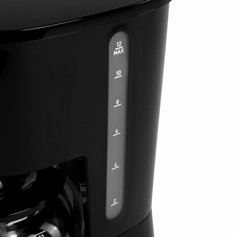 Кофеварка капельная SONNEN CM1095, 900 Вт, объем 1,8 л, подогрев кофе, противокапельная система, черная, 456334