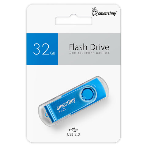 Флеш-диск 32 GB SMARTBUY Twist USB 2.0, синий, SB032GB2TWB